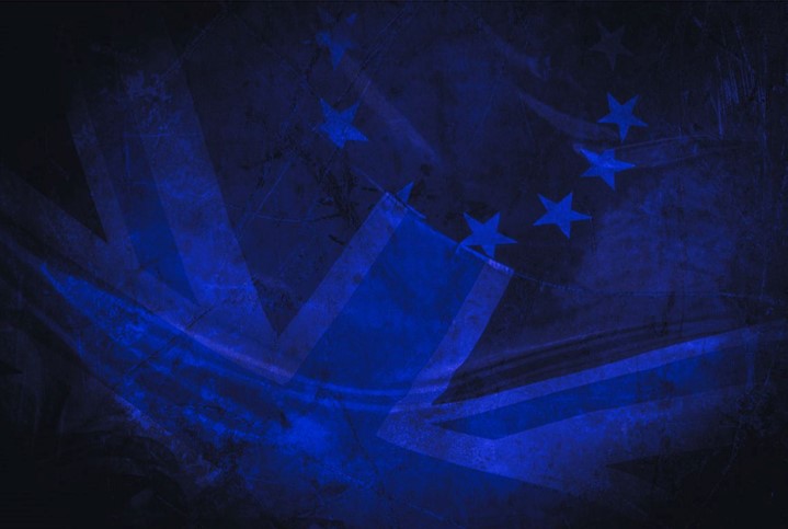 the british and eu flags