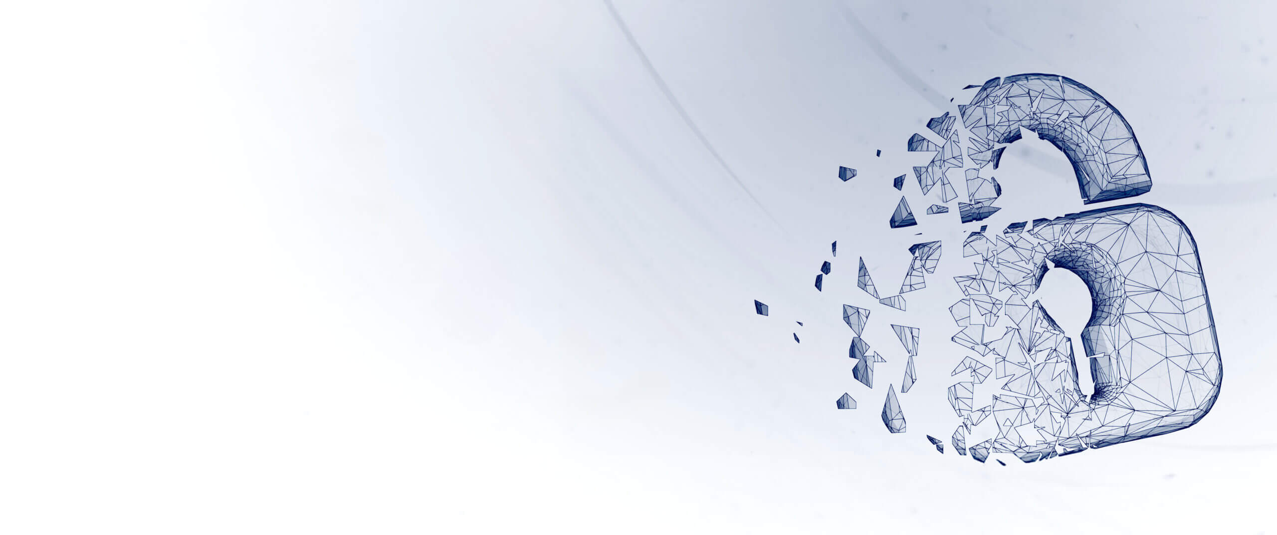 Three-dimensional lock icon isolated on abstract blue background. 3D illustration.